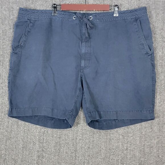Polo Ralph Lauren Shorts Mens 3XB Big Blue 100% Linen Classic Fit Drawstring - Picture 1 of 11